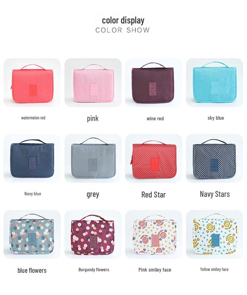 Large Capacity Portable Makeup Bag with Hanging Hook