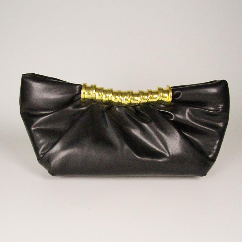 Leia Pleated Metal Dumpling Bag - Luxury Evening Shoulder Bag for Women