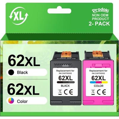 Atramentová kazeta - PRODOKI - 62XL - Kompatibilná s HP - Balenie 2 ks - Čierna a Farebná