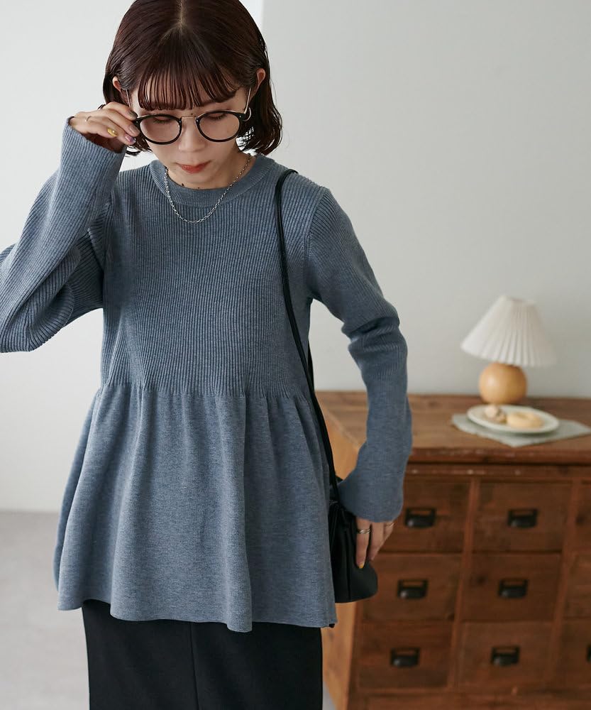 Colors Ribbed Peplum Pullover DCZ10A2105A0016 Free Size Gray [Discoat] [New Added/Revival] [WEB Exclusive]