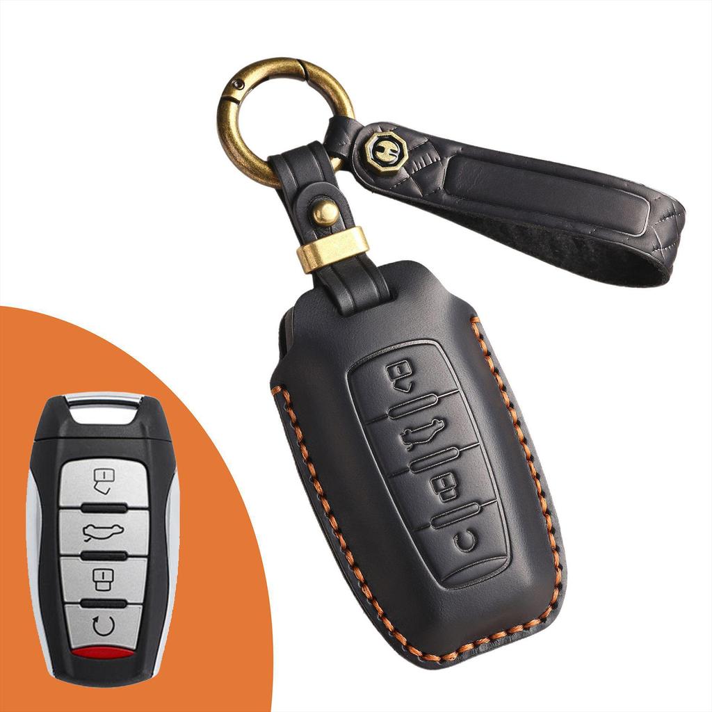 Handmade Leather Retro Key Cover for Haval H6S, H9, M6, First Love, Big Dog, Great Wall Cannon
