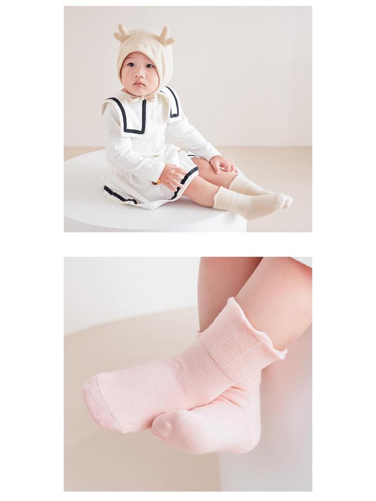 Klass A Sömlösa Babysockor – Lös Mudd, Ren Bomull för Nyfödda och Småbarn i Enfärgade Färger