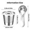 Reusable Coffee Filters Metal Stainless Steel Filtering Accessories Coffee Pod Strainer Cup With 30ml Measuring Spoon For Home