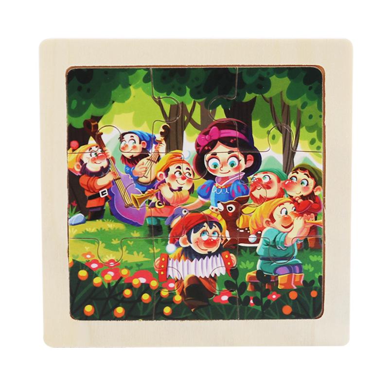9-Piece Wooden Cartoon Animal Transport Jigsaw Toy for Early Education