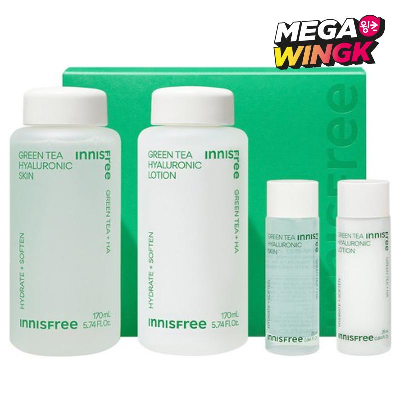 

Innisfree Green Tea Hyaluronic Skincare Set (Toner 170ml + 25ml / Lotion 170ml + 25ml)