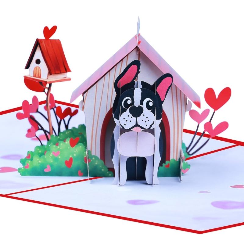 Handgefertigte 3D Hundehütte Grußkarte Feierliche Party Dekorationen Karte Perfekt für Geburtstage Feiertage Und Haustierfeiern