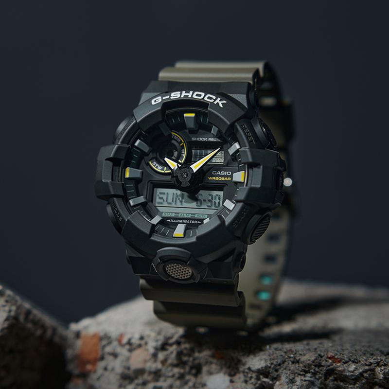 

CASIO two-color practical series 200 meters waterproof Quartz men s watch black dial GA-710TU-1A3PR чорний