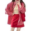 Red Women's Long Sleeve Plaid Cardigan – Spring 2025 Sun Protection Shirt & Coat