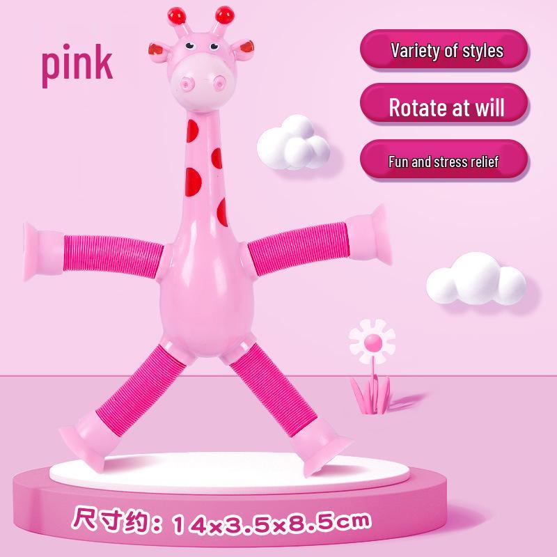 Luminous Telescopic Giraffe Robot Toy with Suction Cup - Creative and Educational Kids' Cartoon Toy