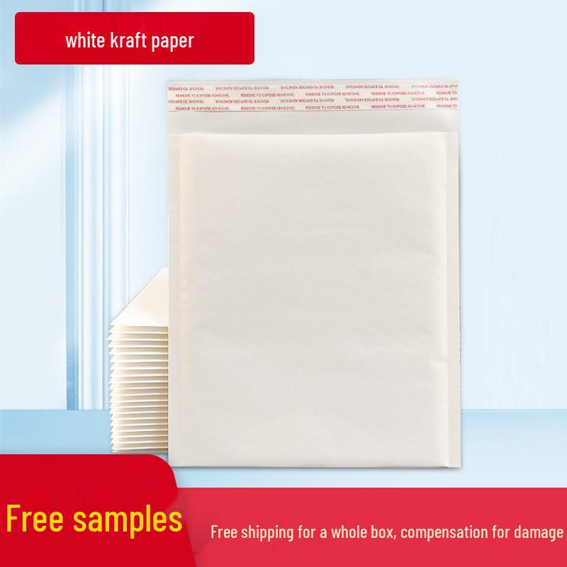 

White Kraft Bubble Mailer - Self-Sealing, Fast Shipping, No Print, Ideal for Clothing Packaging. White; 110x130 (Box of 1500)