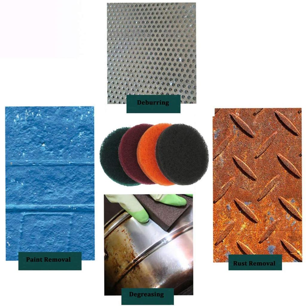 3 Inch Scouring Pads Kit Hook and Loop Household Cleaner Tools Dusty for Car Hub Cleaning Auto Painting Polishing and Sanding