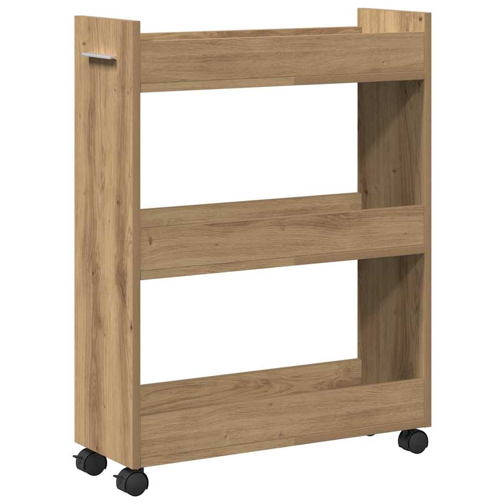 Cabinet with Wheels Artisan Oak 60 x 22 x 79 cm