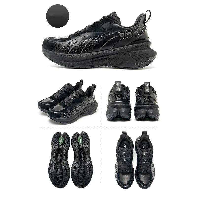 Onemix Winter Training Running Shoes For Men Sport Shoes Leather Warm Wear-Resistant Female Jogging Shoes Walking Sneakers