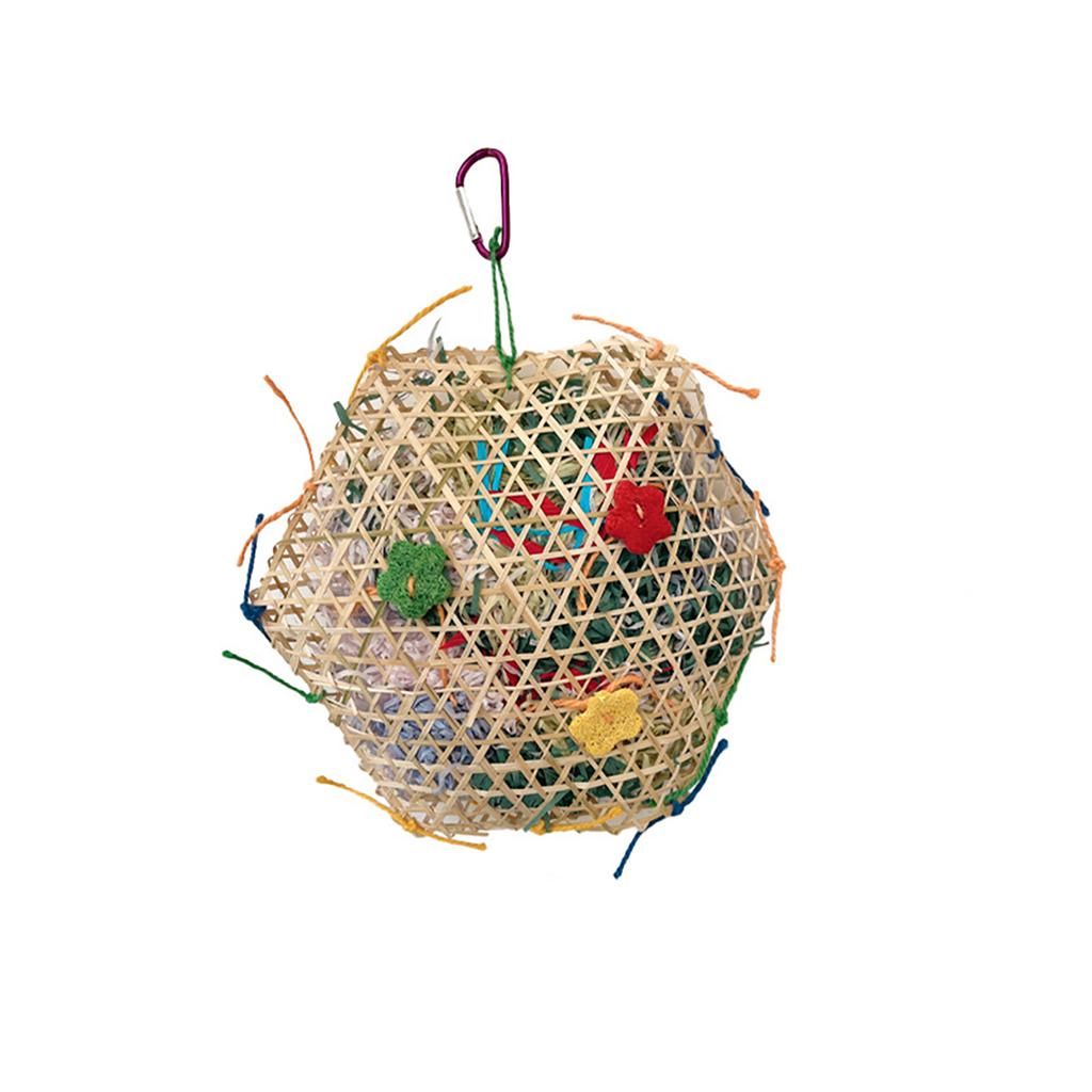 Bird Toys, Foraging Shredder Hanging Toys With Metal Hook, Bamboo Frame, Bamboo Woven Porous Structure Bird Cage Accessories For Cockatiel Budgies