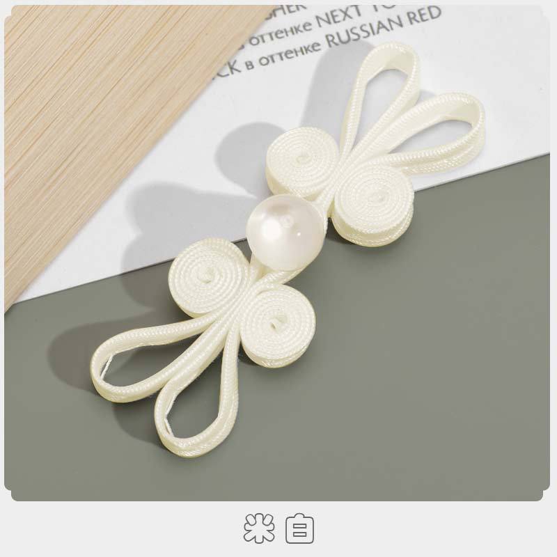 5pcs Jade Beaded Rabbit Ear Buttons, New Chinese Style Hand-woven Chinese Cheongsam Buttons, Hanfu Decorative Accessories