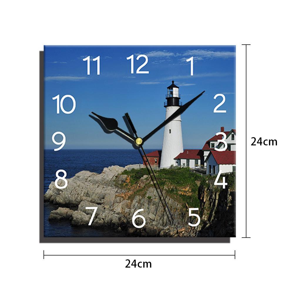 Wooden Square Wall Clocks Silent Non ticking Battery Powered For Home Kitchen Living Room Office Decor