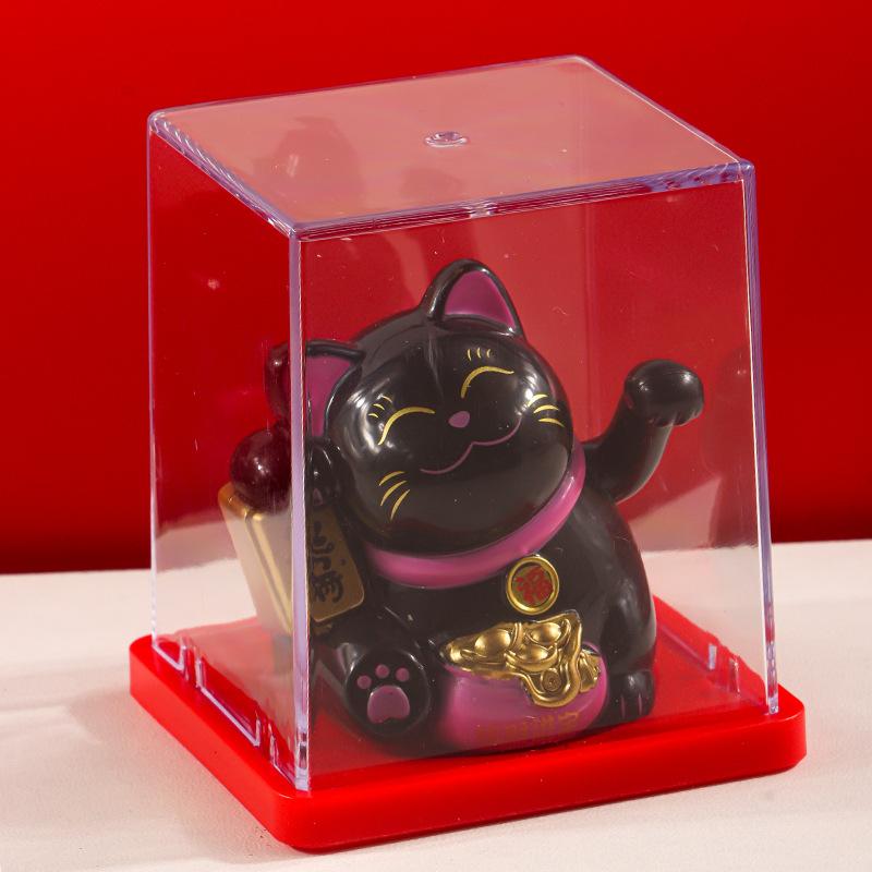 Gatto Portafortuna Solare Che Saluta Automaticamente Gatto Ricco Decorazione Desktop Casa Bancone Cassa Ornamento per Auto