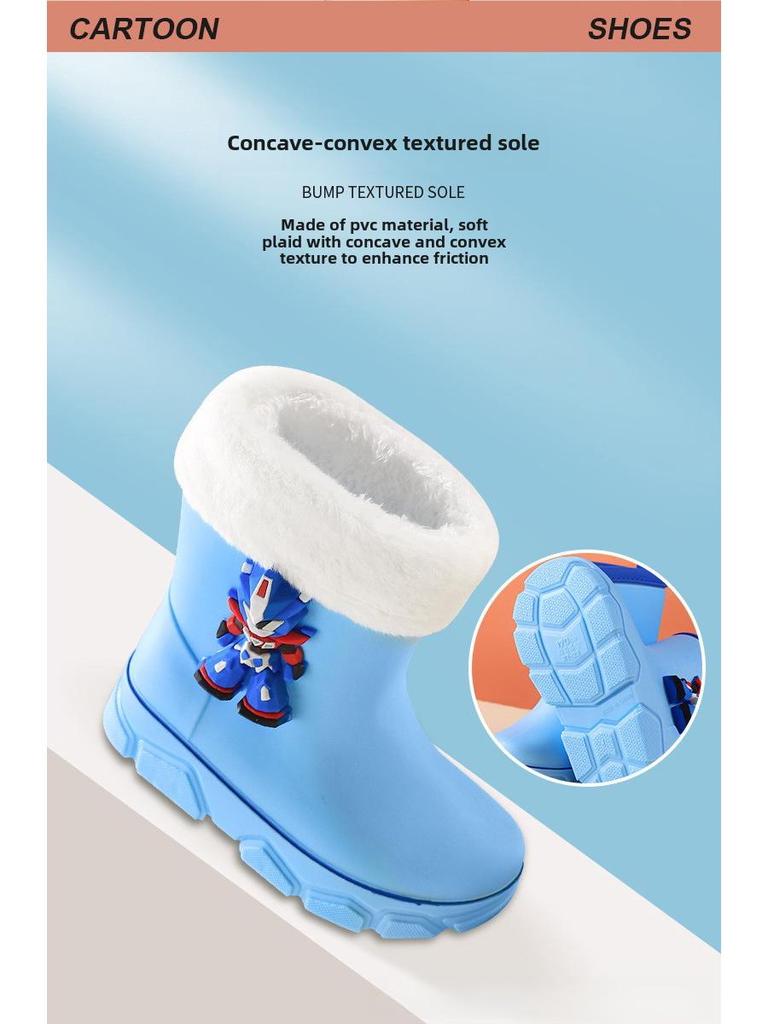 Dětské zimní holínky s velvetovou podšívkou 2023 - Hřejivé, nepromokavé boty pro chlapce a dívky, Velikosti pro žáky základních škol