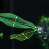 {MX} 1Pcs Fish Tank Fake Plants Green Leaf Hammock For Betta Fish Stress-Reducing Aquarium Decoration With Suction Cup