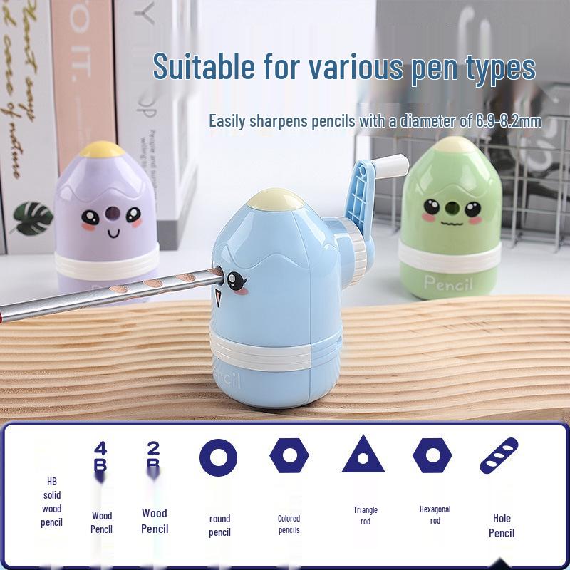 Yaxuan Portable Manual Pencil Sharpener - Student Edition, Hand-Crank Rotary Design