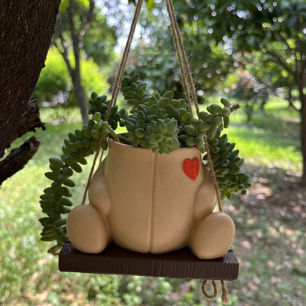 Cute animal resin swing flower pot gardening decoration atmosphere layout garden repair accessories