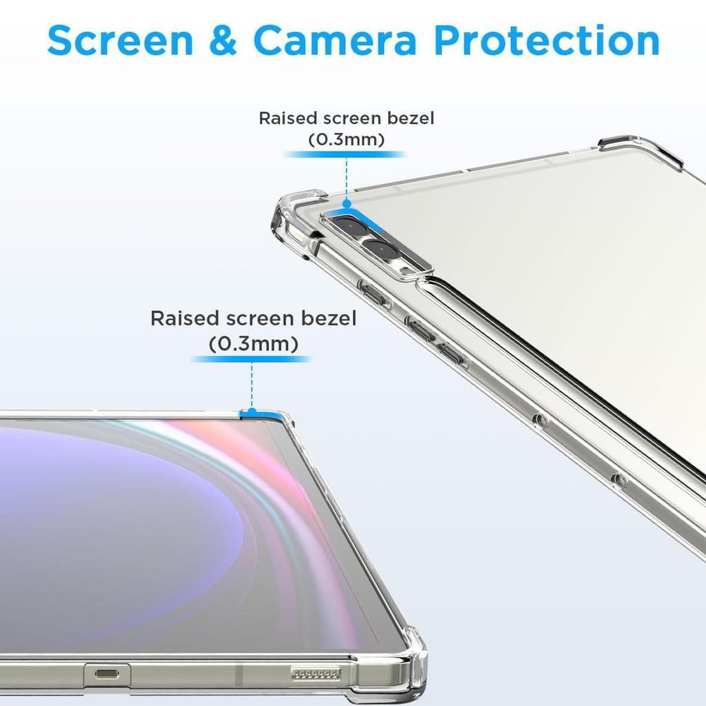 För Samsung Galaxy Tab S10+ Fodral Fyrhörns Stötsäkert Genomskinligt Surfplatta TPU-skydd