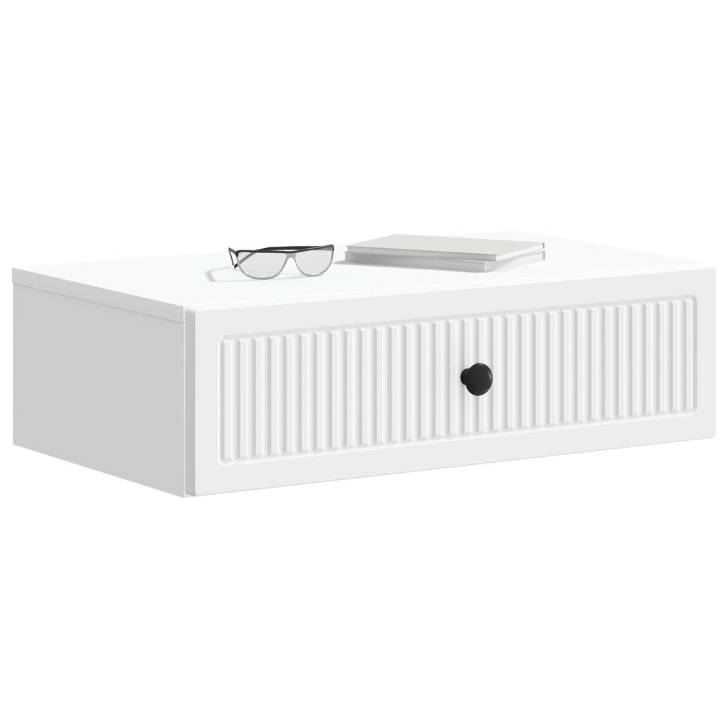 Wall Mounted Side Table White 59 x 34.5 x 17 cm