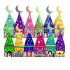 12Pcs Paper Eid Mubarak Gift Box Moon Castle Pattern Moon Lantern Box  Ramadan Celebration