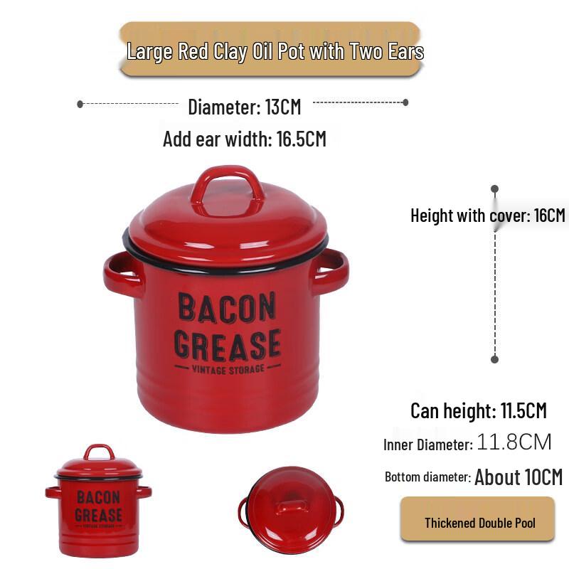 Versatile Double-Handle Enamel Pot with Lid