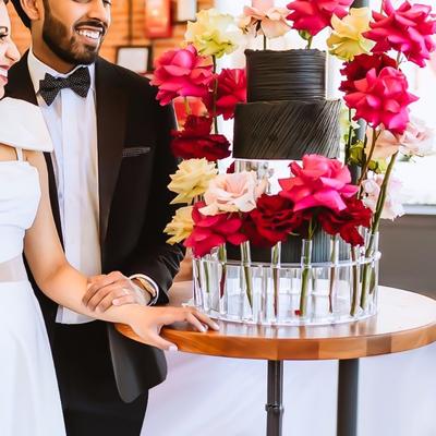 Acrylic Cake Display Board Round Cake Stand 30cm Wedding Party DIY Flower Crown Decoration Dessert Trays Clear Cake Stand Tools