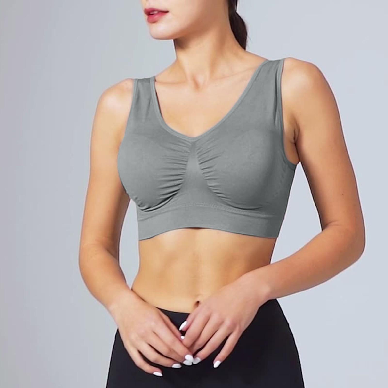 

Wireless Padded Bra for Women Seamless Comfort Stretch Fabric Soft Support Vest Style Bra with Removable Pads No Underwire XL