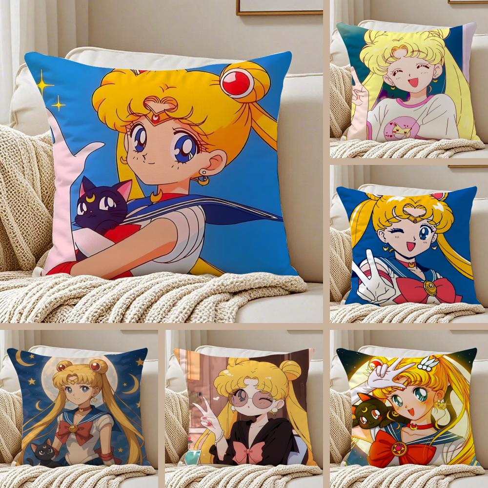 anime magical SSailor MMoon Cushion Cover Pillowcase Antidustmite living Room Sofa Decor Cushion Room
