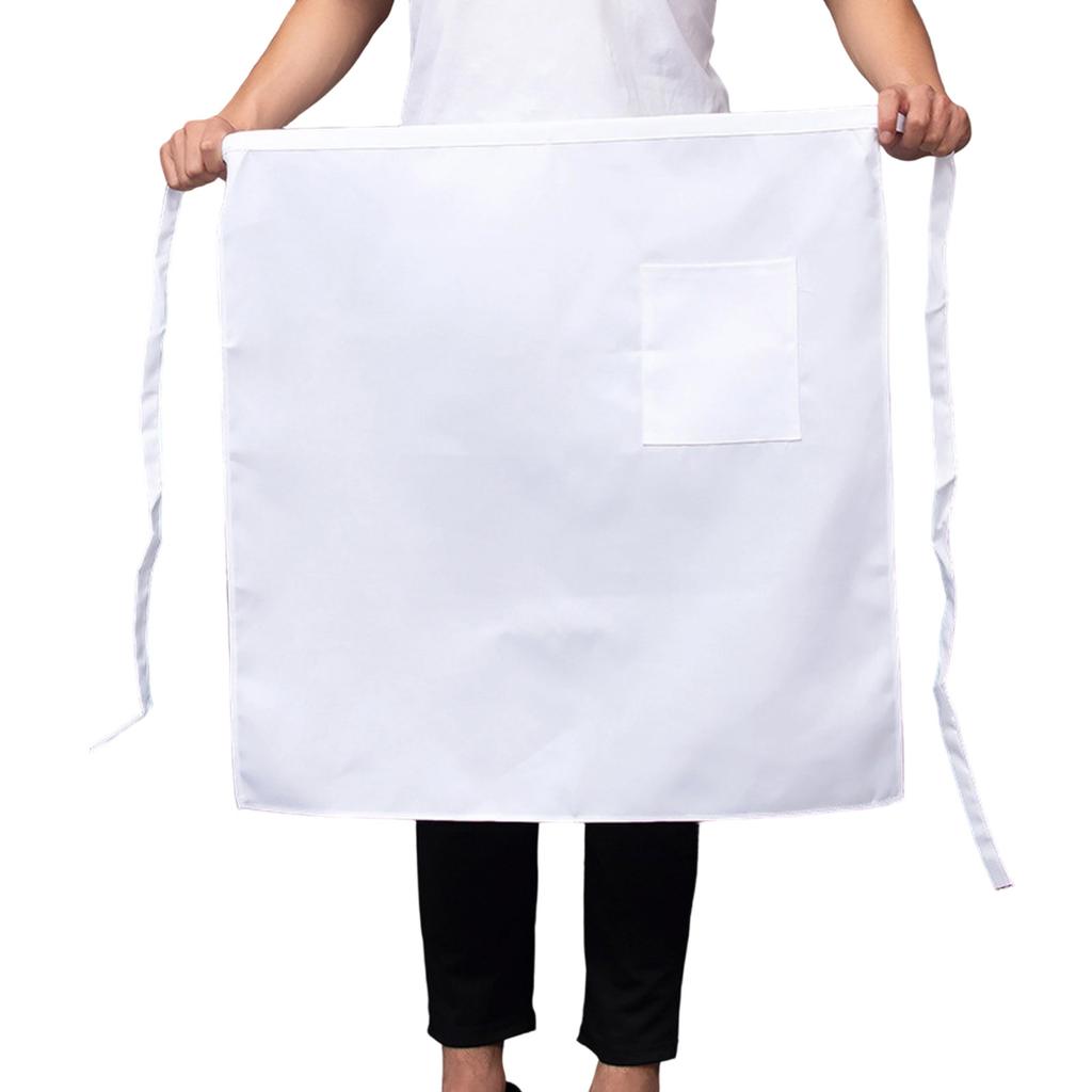 Multifunctional Polyester Half Cut Kitchen Apron Chefs Work Apron Stain Resistant for Professional Cooks Waiters