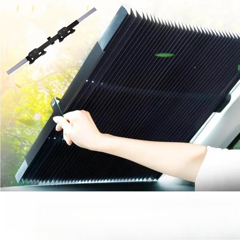 Retractable Car Windshield Sunshade — Front Rear Window UV Protector Film, Auto Sun Visor Covers