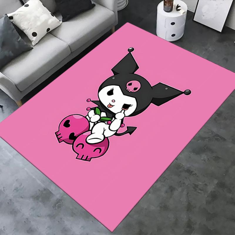 Office Rug Kuromi, Jester Anti-Slip Rug, Machine Washable for Living Room, Bedroom, Office, Multiple Sizes, Bedroom Mat, Decorative Mat, Durable Mat,