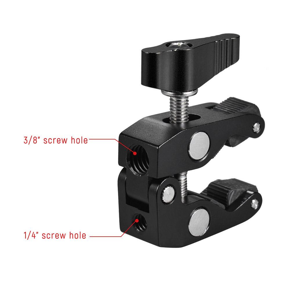 Andoer Crab Pliers Clip Super Clamp with 1 4 Inch & 3 8 Inch Screw Hole