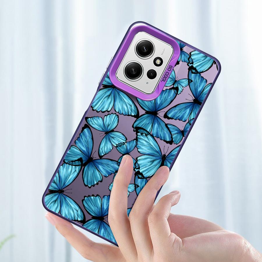 Case for Xiaomi Redmi Note 10Lite 10s 14 13 Pro Plus 12s 9s 11s 13 12 11 Pro Soft Shell Beautiful Blue Butterfly