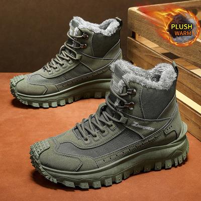 2026 New Winter Velvet Thickened High-top Boots Outdoor Functional Sports Hiking Boots Large Size Comfort Men Shoes Botas Hombre
