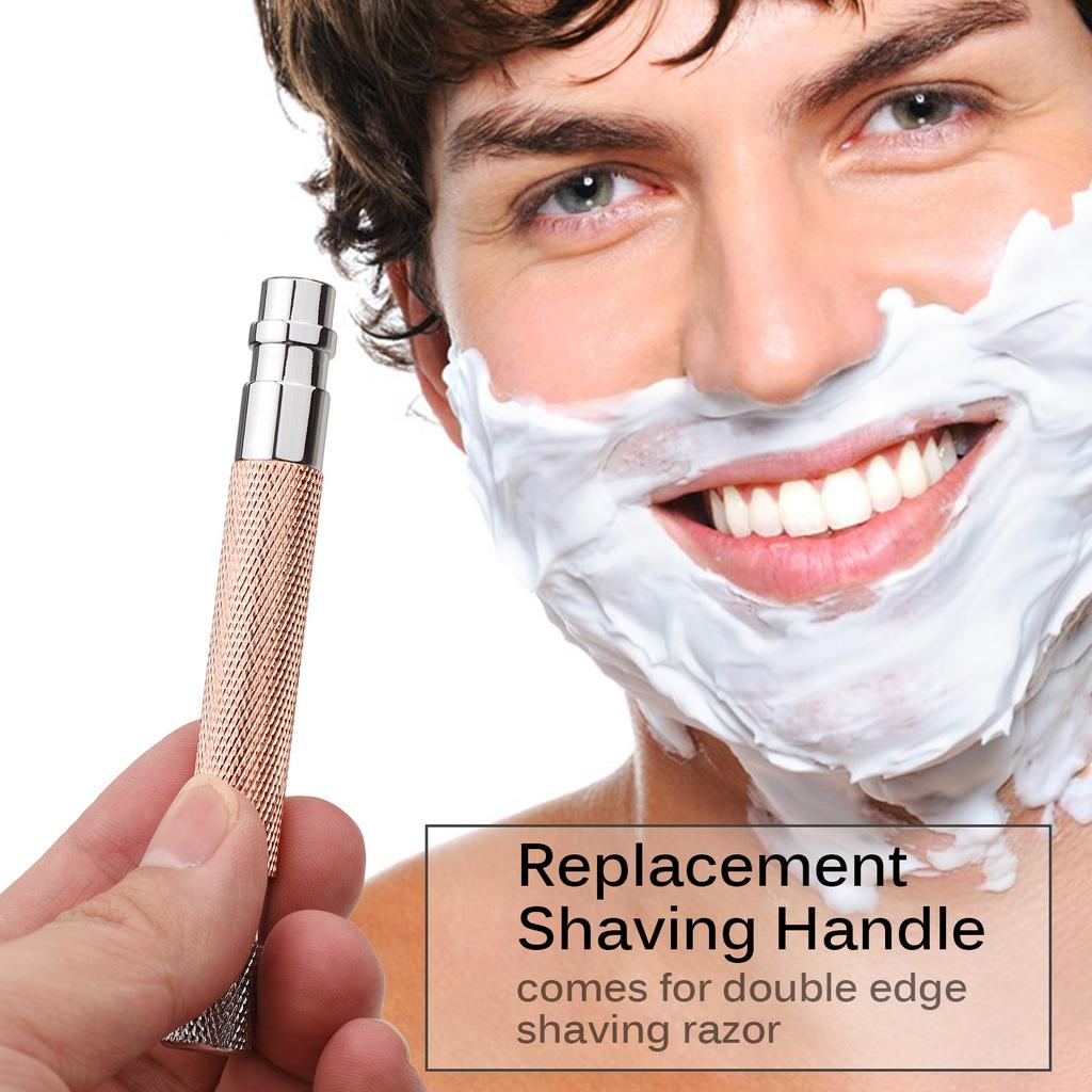Shaving Handle for Double Edge Shaving Razor Stainless Steel Safety Beard Razor Replacement Razor