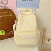 Zaino Grigio Nebbia con Ciondolo a Forma di Stella in Pizzo Borsa da Scuola Femminile Semplice a Pois Vento Gentile Zaino Grande Capacità per Studenti delle Scuole Medie