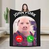 John Pork Is Calling Funny Meme Flannel Blanket Warm Soft Throw Blanket for Bedroom Camping Fashion Bedspread Sofa Bed Cover