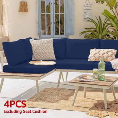 4Pcs Patio Chair Seat Covers 60x60x10cm Outdoor Cushion Slicovers with Zipper Dust-Proof Waterproof Patio Seat Cushion Covers