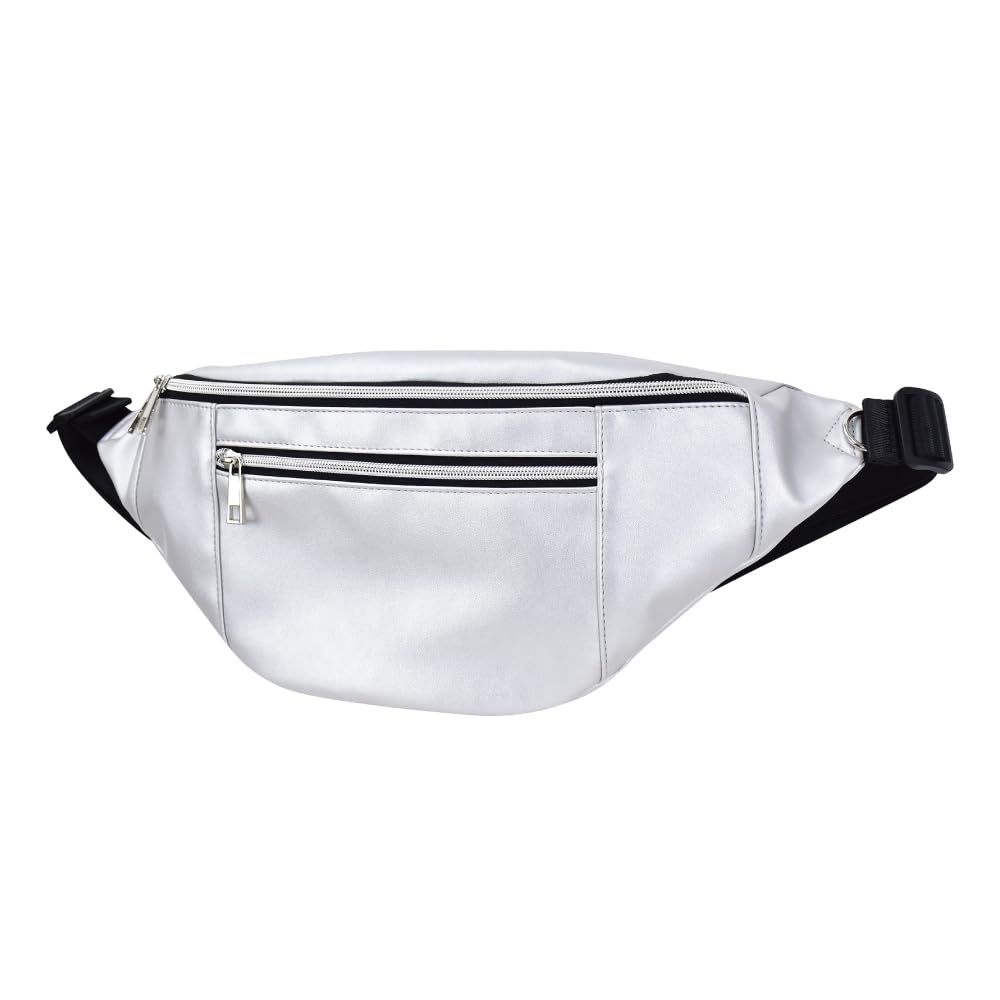 Waist Waist Synthetic for Women and for Going for Silver [Mignon] Bag, Pouch, Leather, Large, Men, Travel, Commuting, Out, Adults, Students, Stylish,