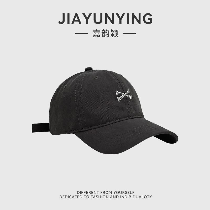 Spring And Autumn Seasons Hat Fashion Niche Simple Bone Embroidery Travel Versatile Big Head Circumference Shade Cap