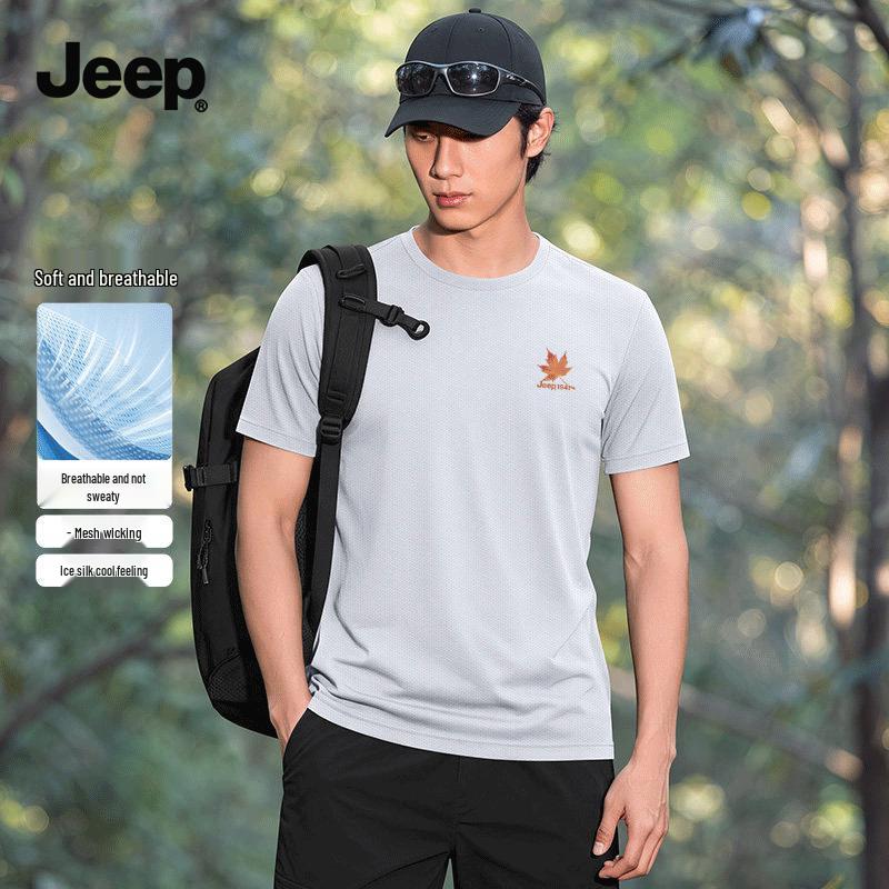 JEEP Men s Ice Silk Quick-Dry Breathable Short-Sleeve T-Shirt 2XL