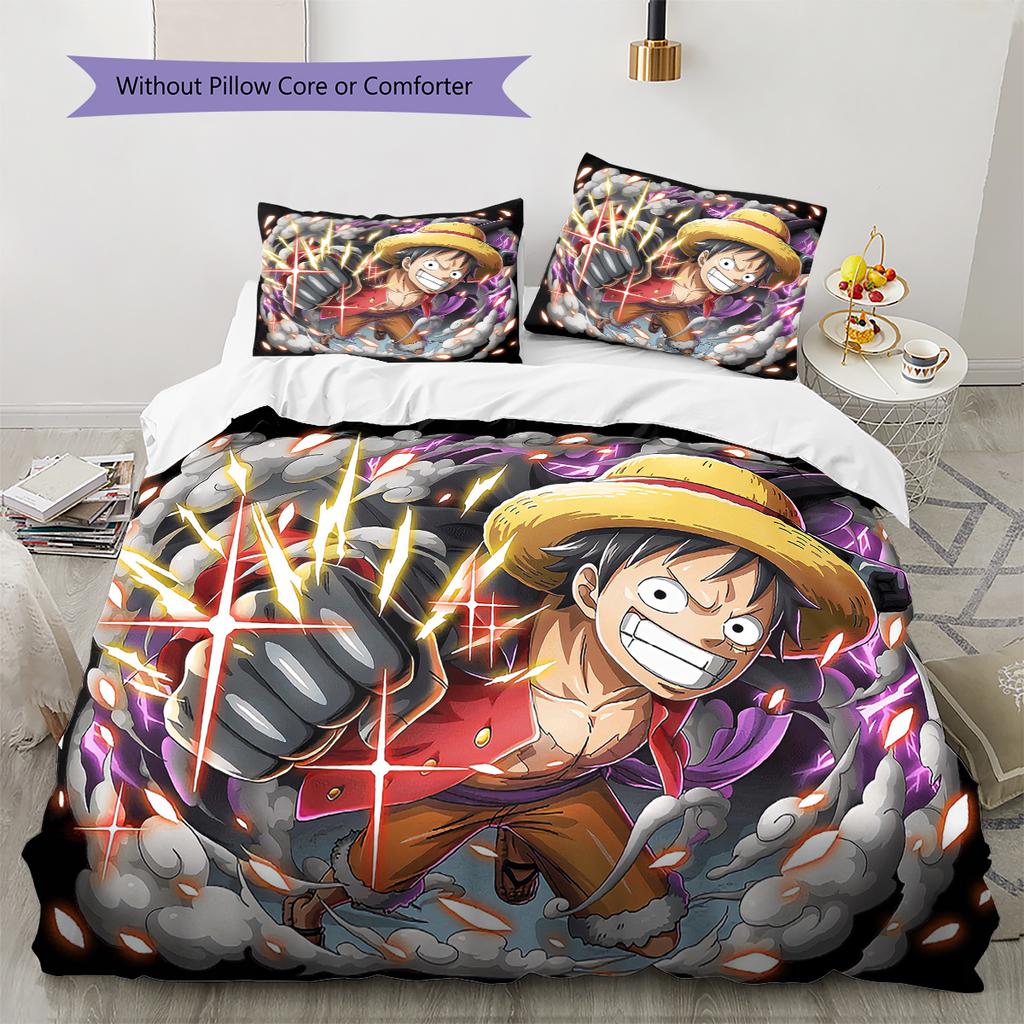 Cartoon Pattern Bedding Quilt Set Quilt Cover Pillowcase Home Decoration Birthday Gift (1 * duvet cover + 2 * pillowcase, without core)