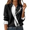 Camicia da donna, camicetta, stampa, bottoni, manica lunga, casual, basic, colletto, regolare