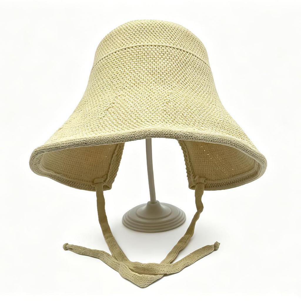 Women's Wide Brim UV Protection Bucket Hat with Straps for Summer Beach & Outdoor Travel
