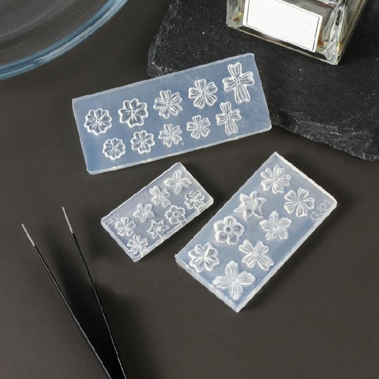 Set of 2 Flower Small Art Accessories Mold Nail Designing Moulds Nail Embellishment Molds for Delicate Manicure Designs
