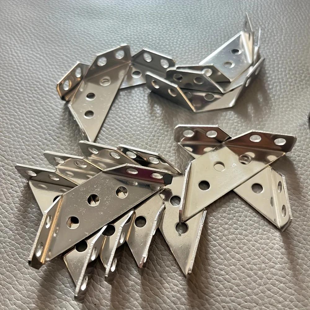10/20/40/50pcs Thickened Stainless Steel Angle Code 90 Degrees Right Angle Fixed Bracket Furniture Connectors